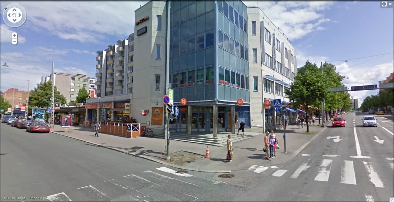 google streetview of downtown tampere, finland