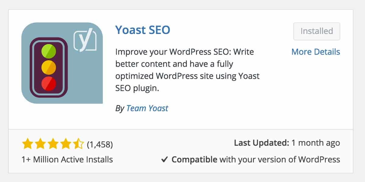 Yoast SEO plugin details