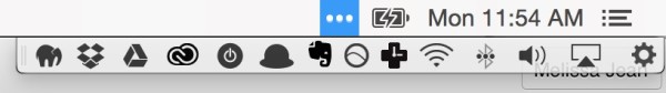 bartender example - mac menu icons hidden behind bartender icon