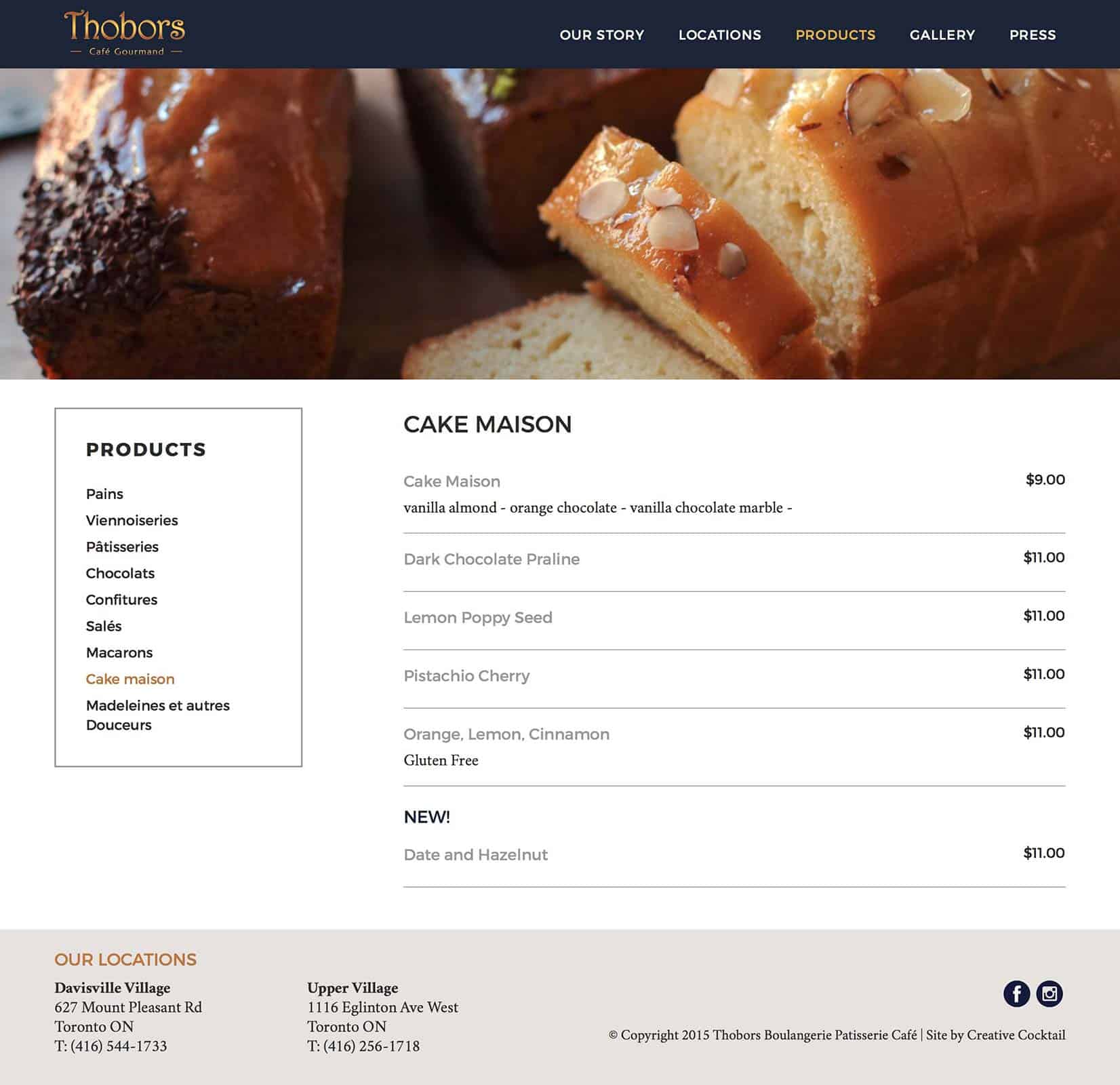 Thobors Boulangerie: Cake Maison products