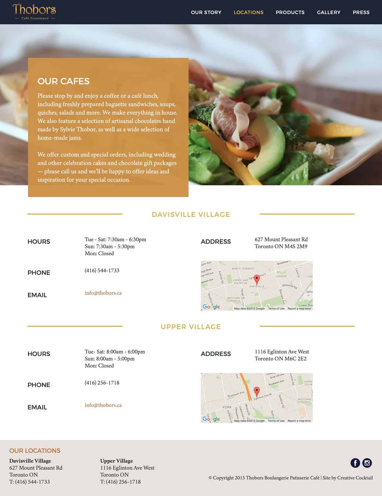 Thobors Boulangerie: Cafe Locations page