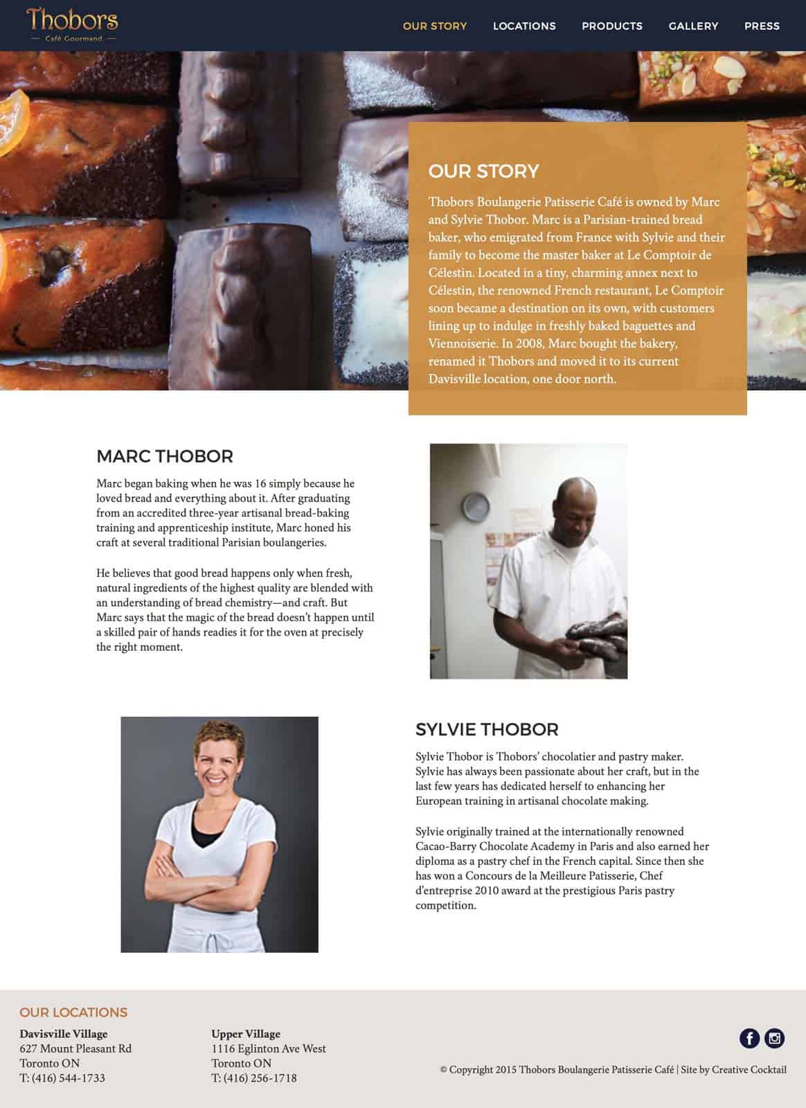 Thobors Boulangerie: Our Story page