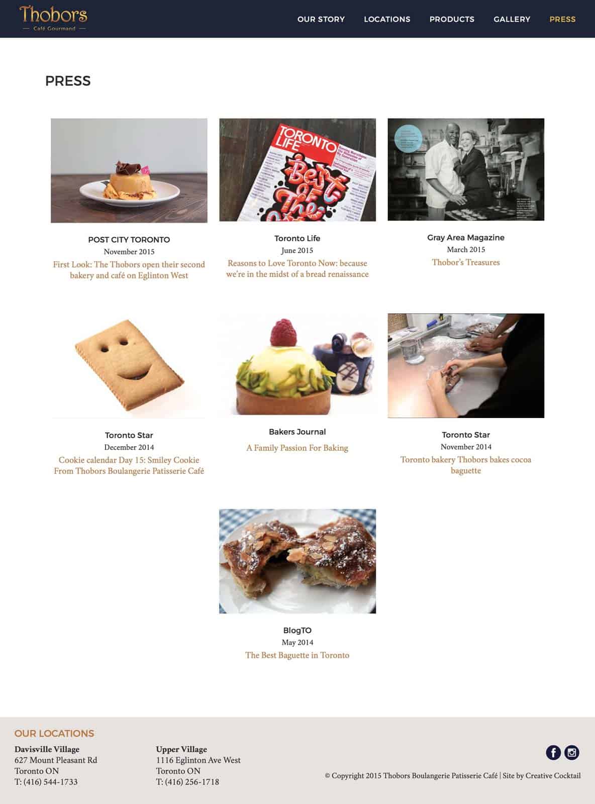Thobors Boulangerie: Press page