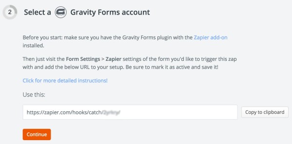 gravity forms to zapier - API key instructions